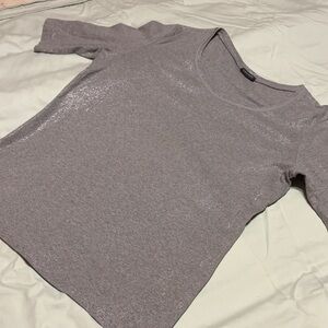 Gerry Weber Shiny Silver Short Sleeve Top